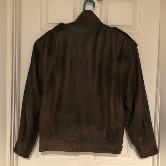 Adventure Bound 100% Leather Bomber Jacket, Small Oversized - Brown - Picture 2 of 9